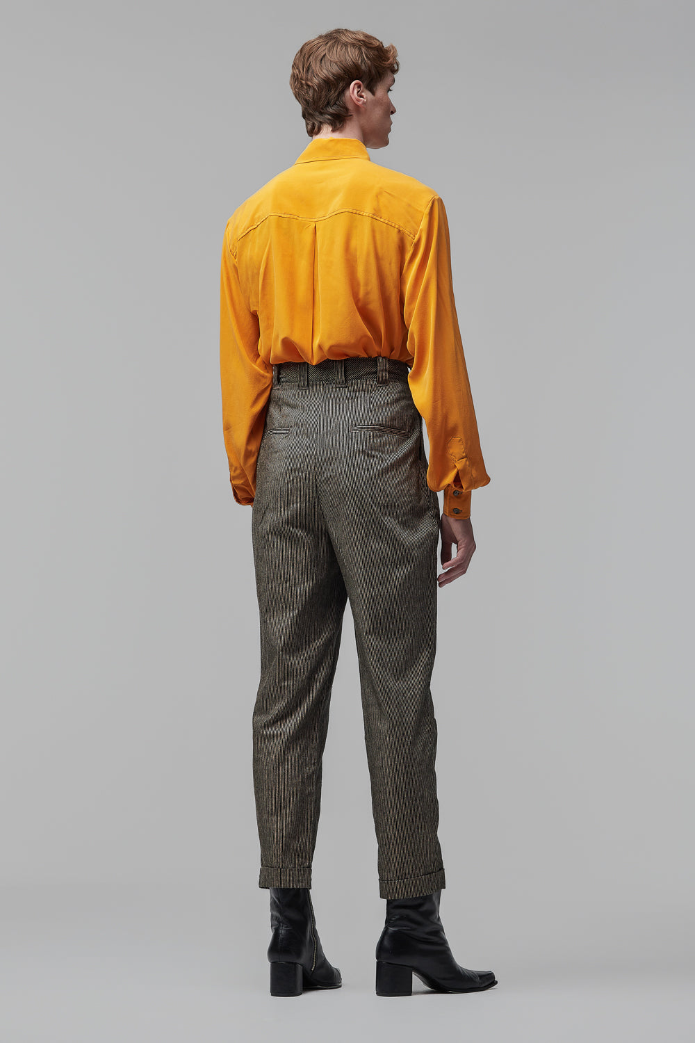 Camisa Cetim de Seda - Amarelo