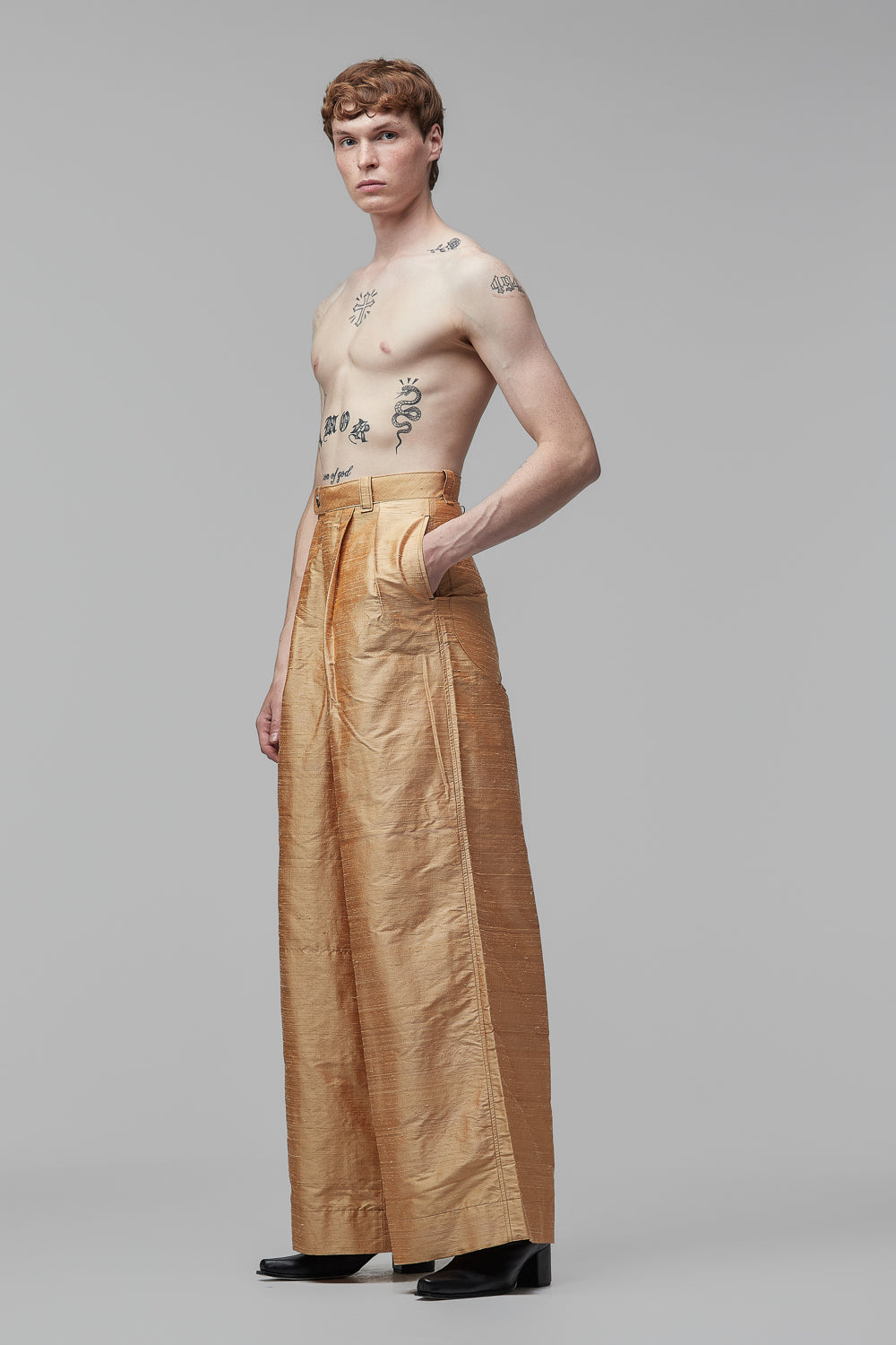 Pantalona Shantung de Seda - Laranja