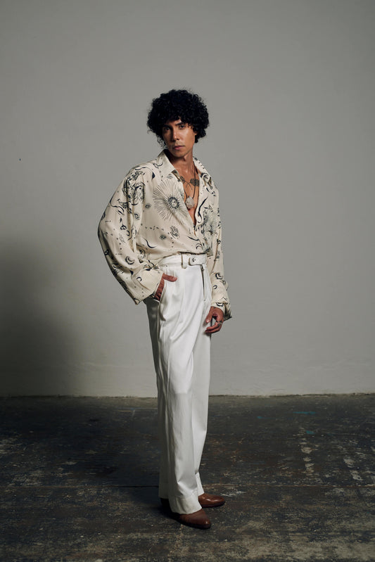 Calça Reta - Off White