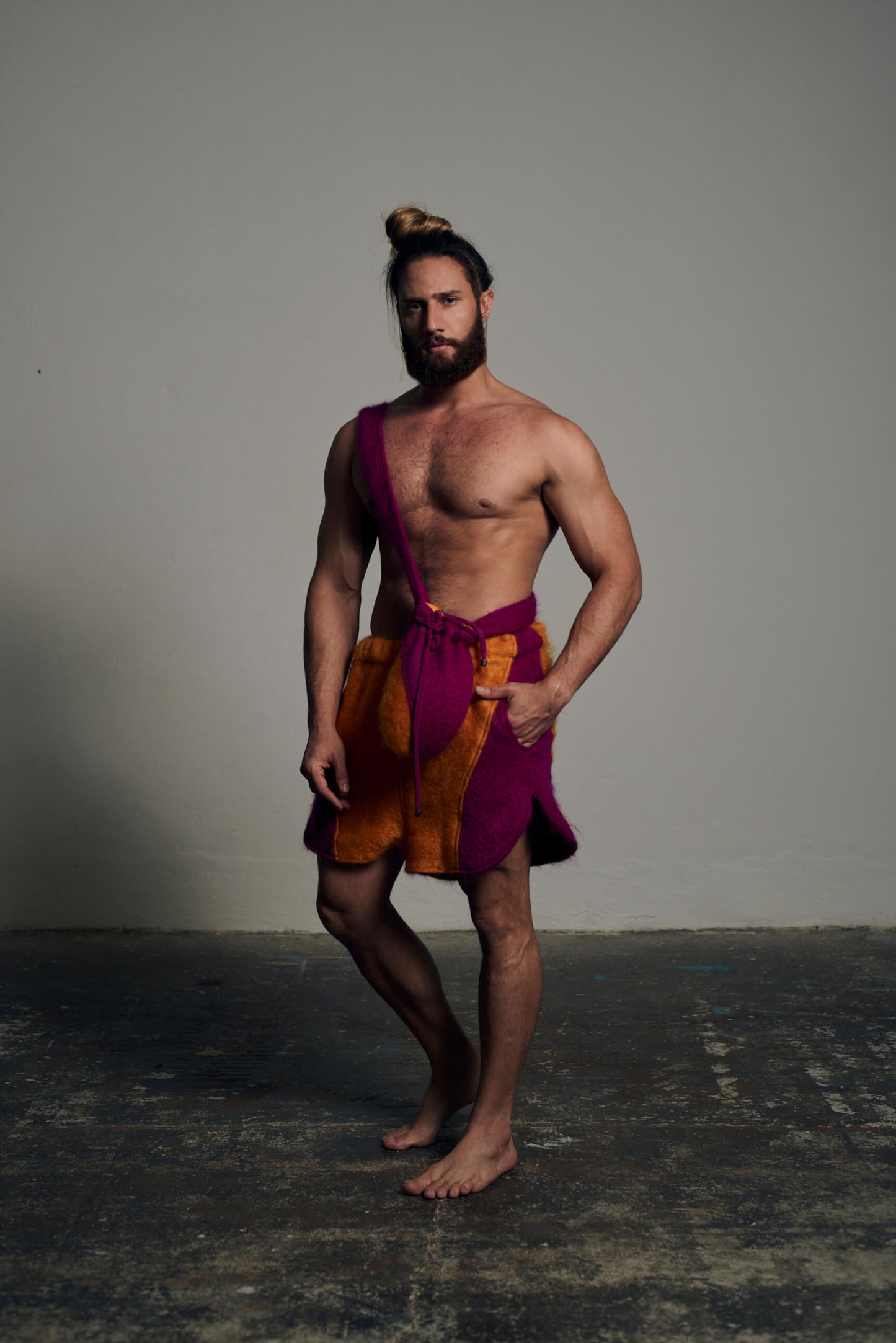 Shorts Mohair - Amarelo e Rosa