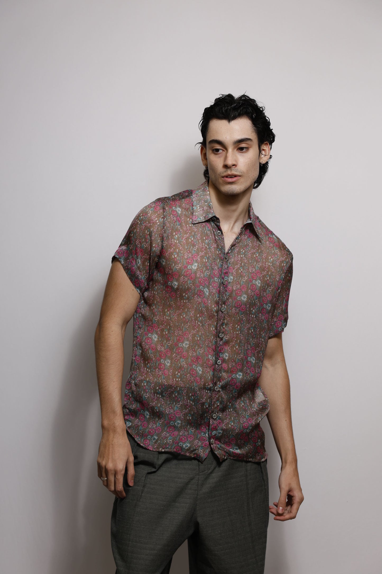 Camisa em Musseline de Seda Italiana Floral - Fendi