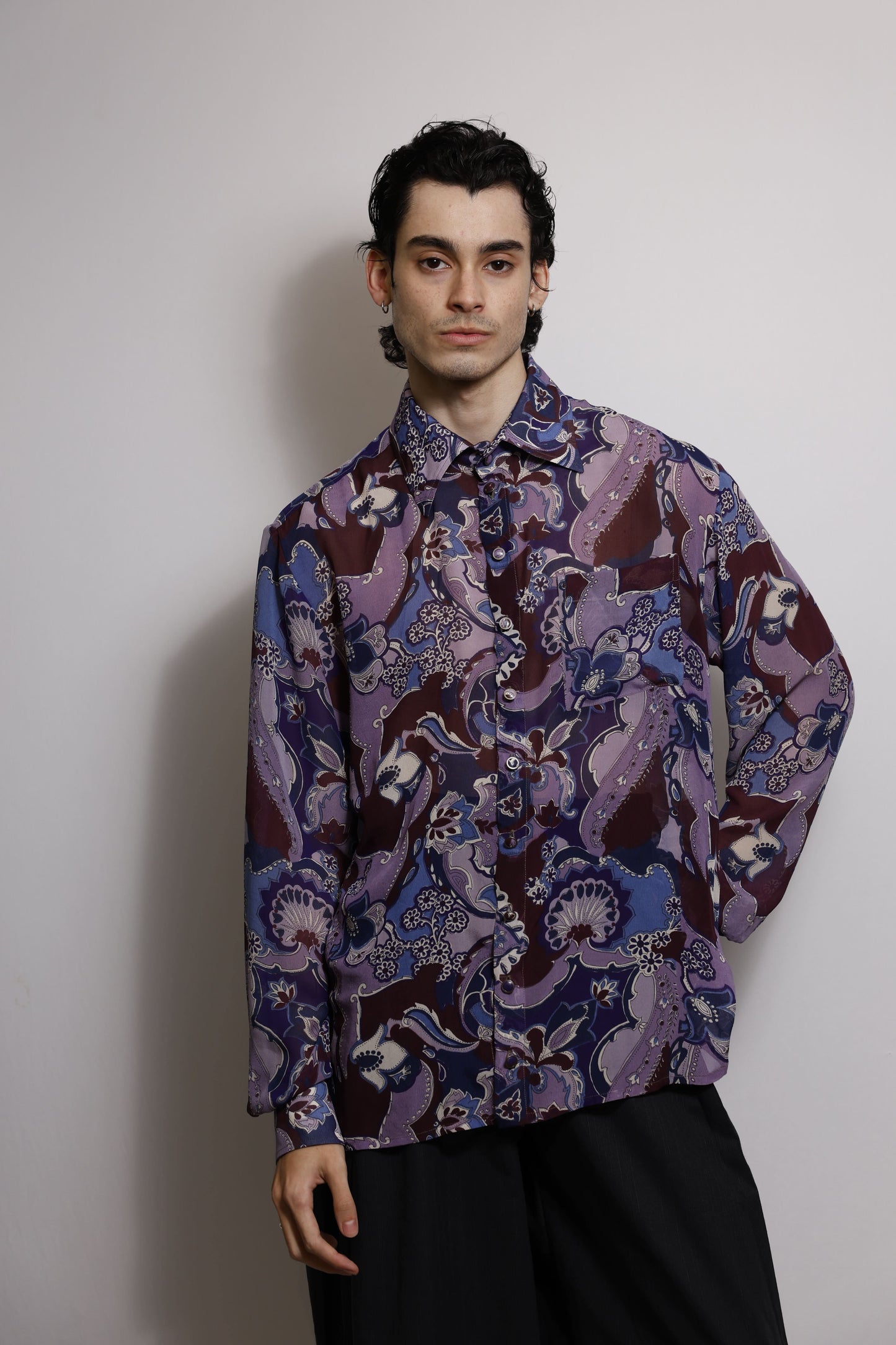 Camisa em Georgette Estampado - Violáceos