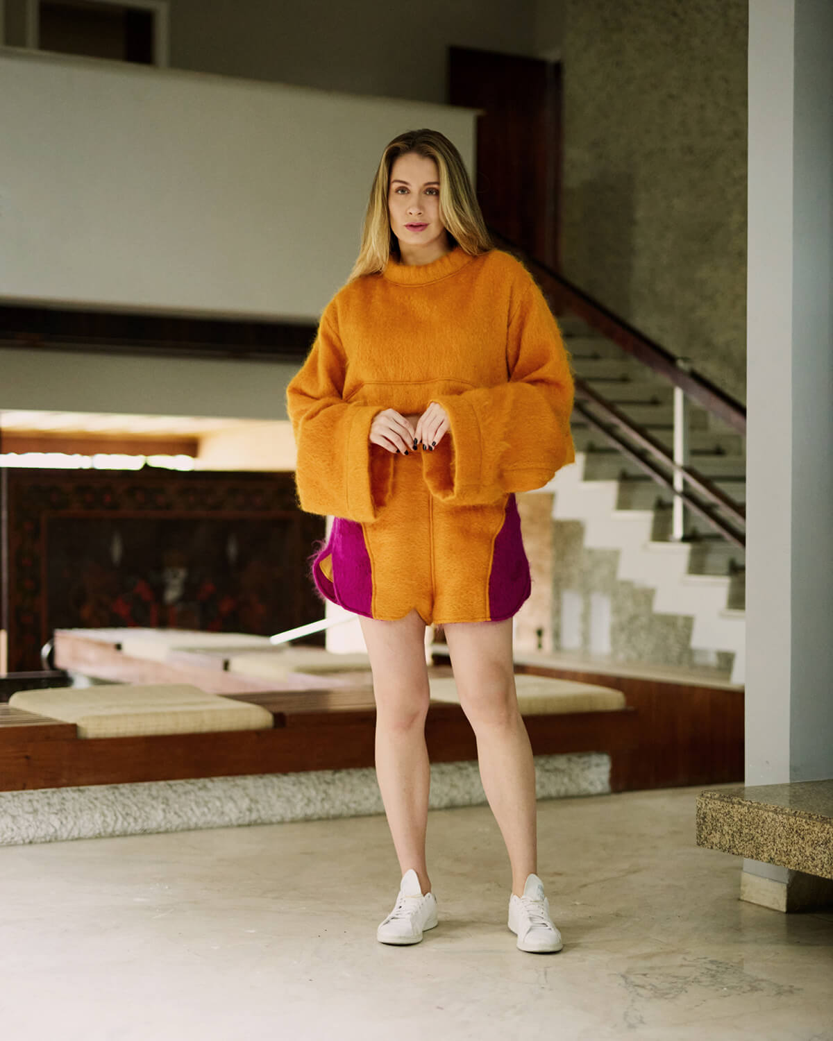 Shorts Mohair - Amarelo e Rosa