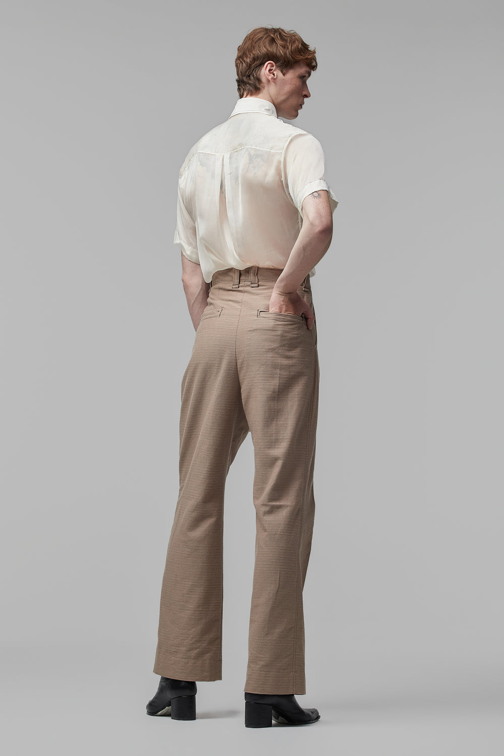 Calça Reta em Algodão - Areia