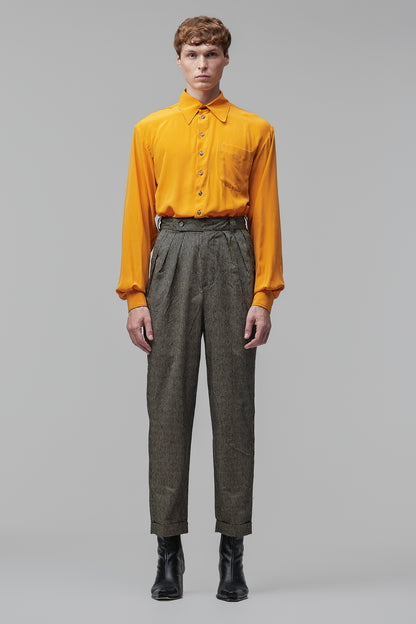 Camisa Cetim de Seda - Amarelo