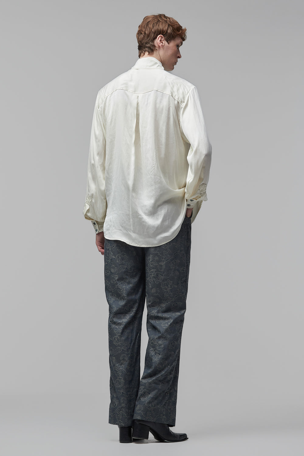 Camisa em Cetim de Seda - Off