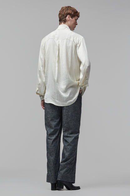 Camisa em Cetim de Seda - Off