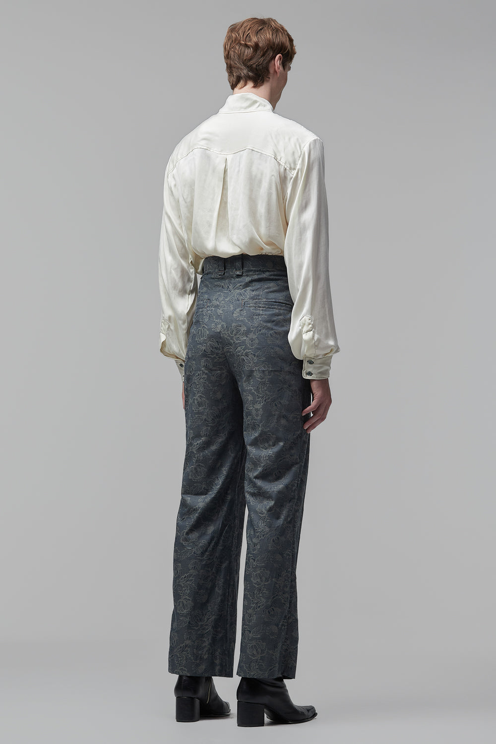 Calça Reta Floral - Índigo e Verde