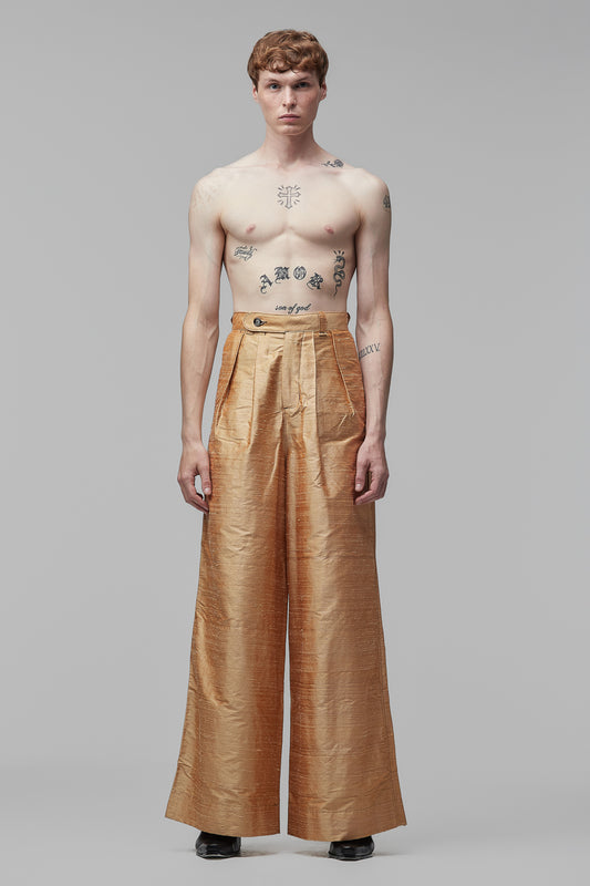 Pantalona Shantung de Seda - Laranja