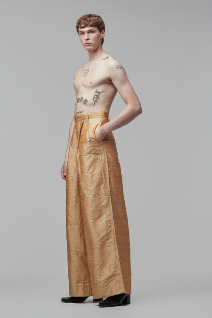 Pantalona Shantung de Seda - Laranja