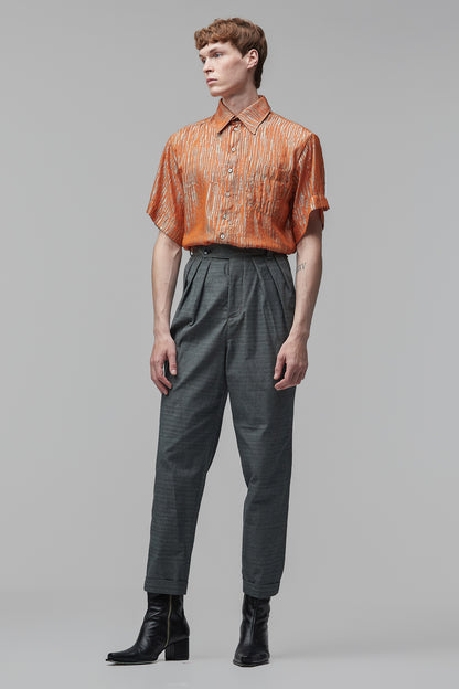 Camisa Musseline de Seda - Laranja e Dourado