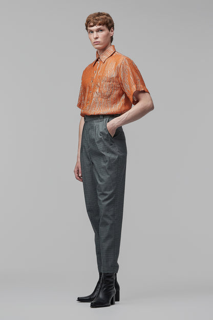 Camisa Musseline de Seda - Laranja e Dourado