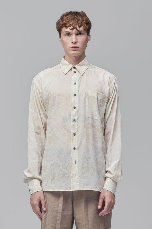 Camisa em Crepe de Seda com relevo - Off