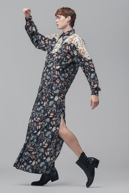 Calça Palazzo em Crepe de Seda - Floral