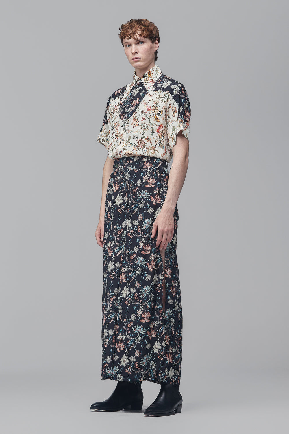 Calça Palazzo em Crepe de Seda - Floral