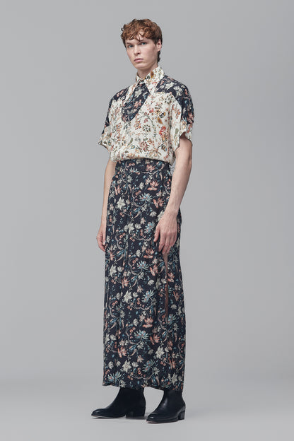 Calça Palazzo em Crepe de Seda - Floral