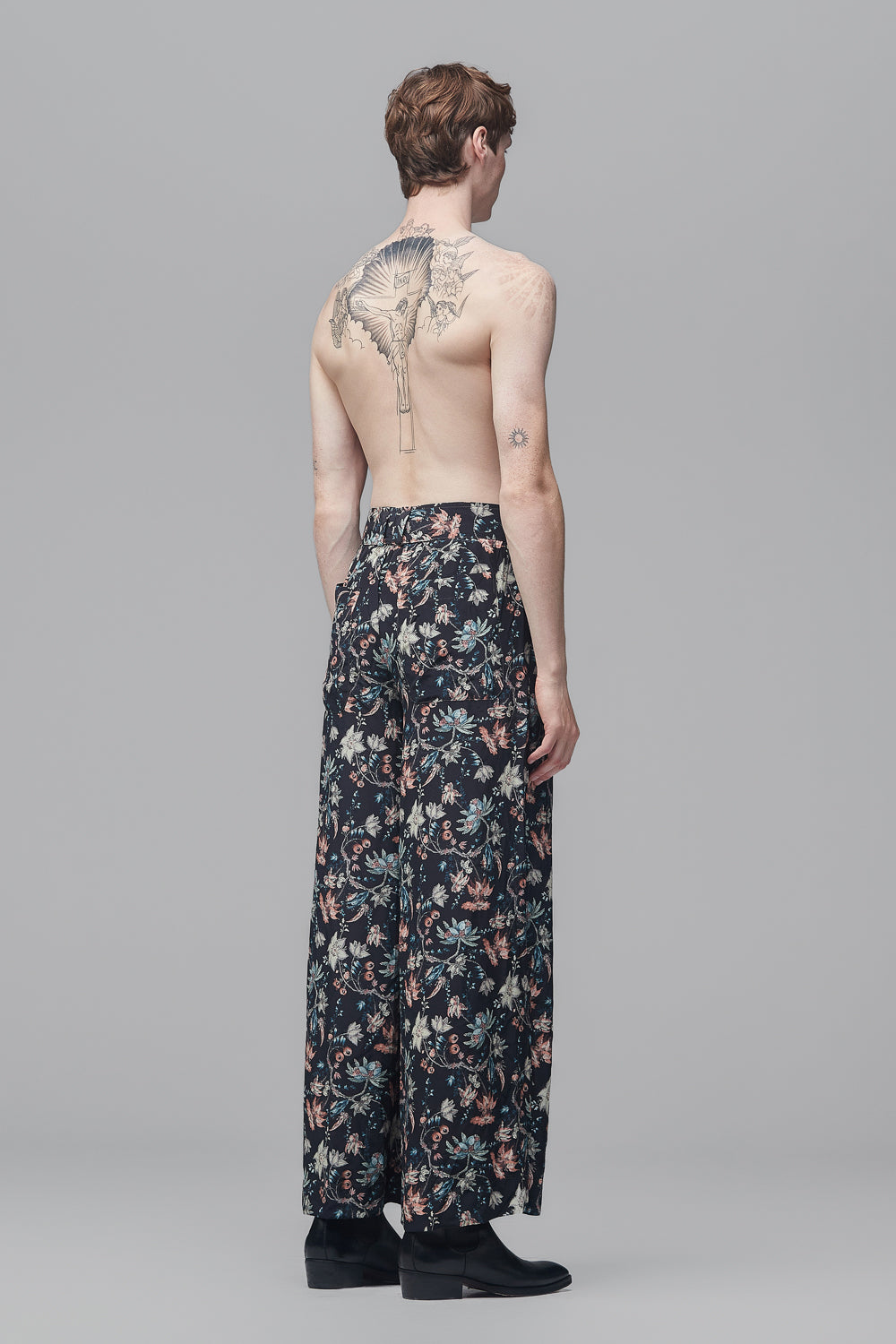 Calça Palazzo em Crepe de Seda - Floral
