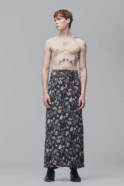 Calça Palazzo em Crepe de Seda - Floral