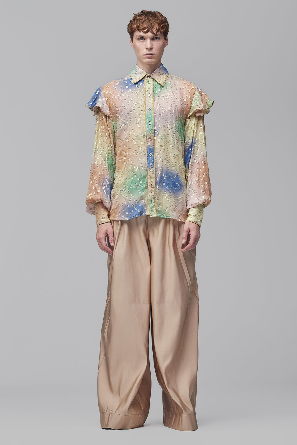 Camisa em Crepe de Seda Estampado - Multicolorida