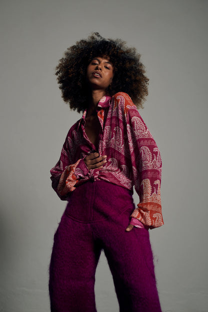 Calça Cargo Mohair - Rosa