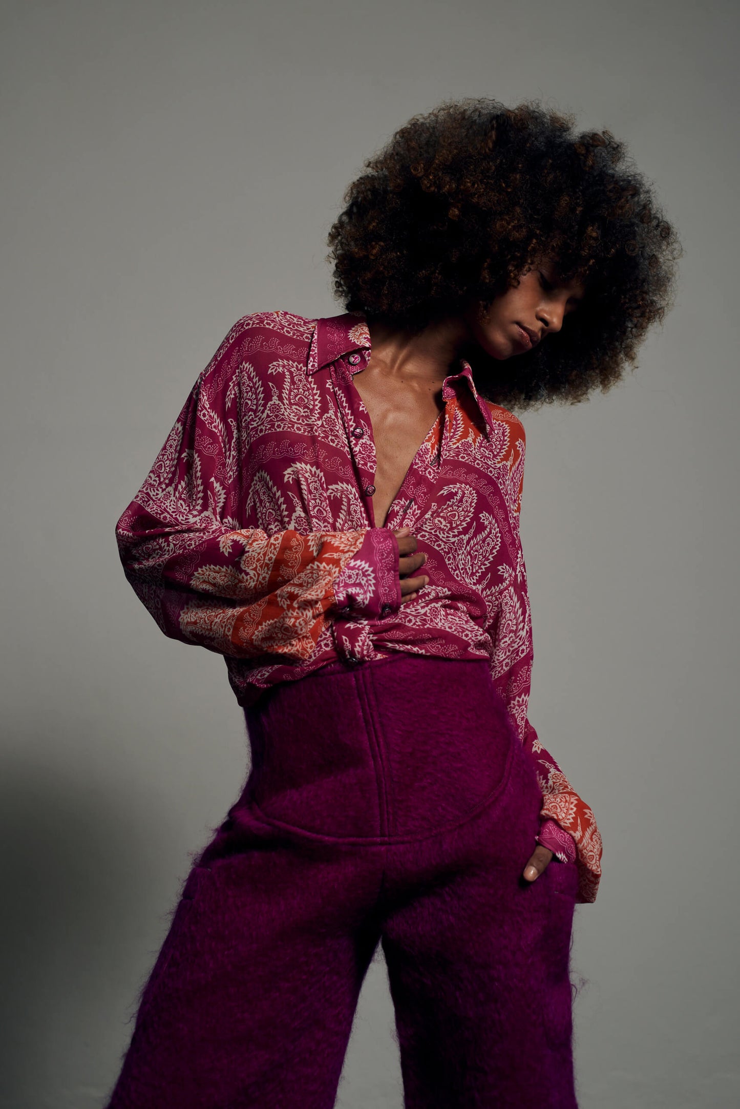 Calça Cargo Mohair - Rosa