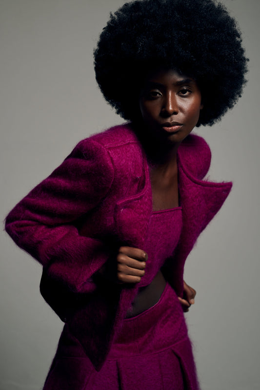 Top Faixa Mohair - Rosa