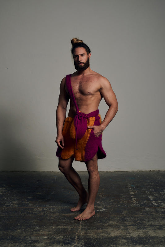 Shorts Mohair - Amarelo e Rosa
