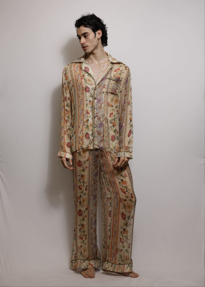 Conjunto Longo em Chiffon de Seda -  Floral