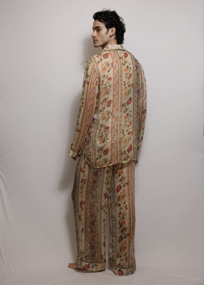 Conjunto Longo em Chiffon de Seda -  Floral