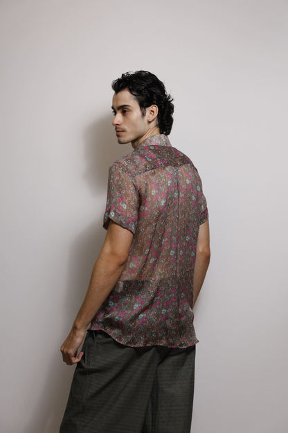 Camisa em Musseline de Seda Italiana Floral - Fendi