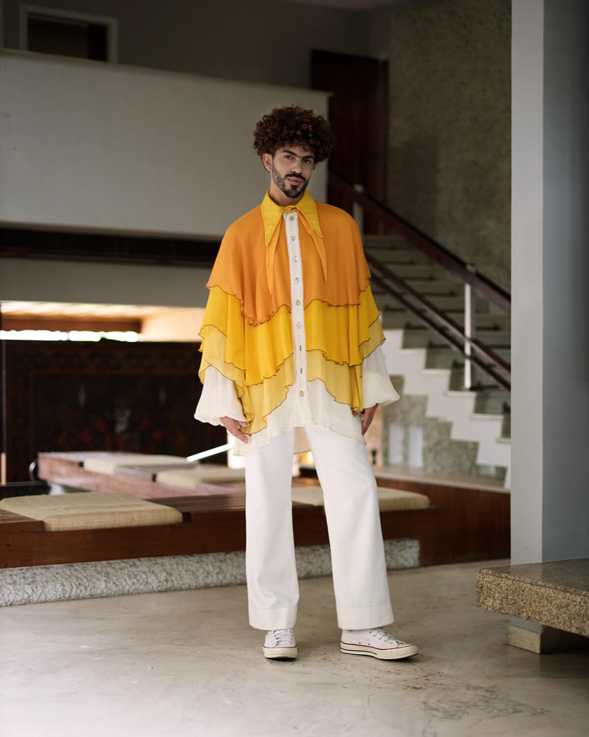 Camisa em Camadas de Seda - Degradê