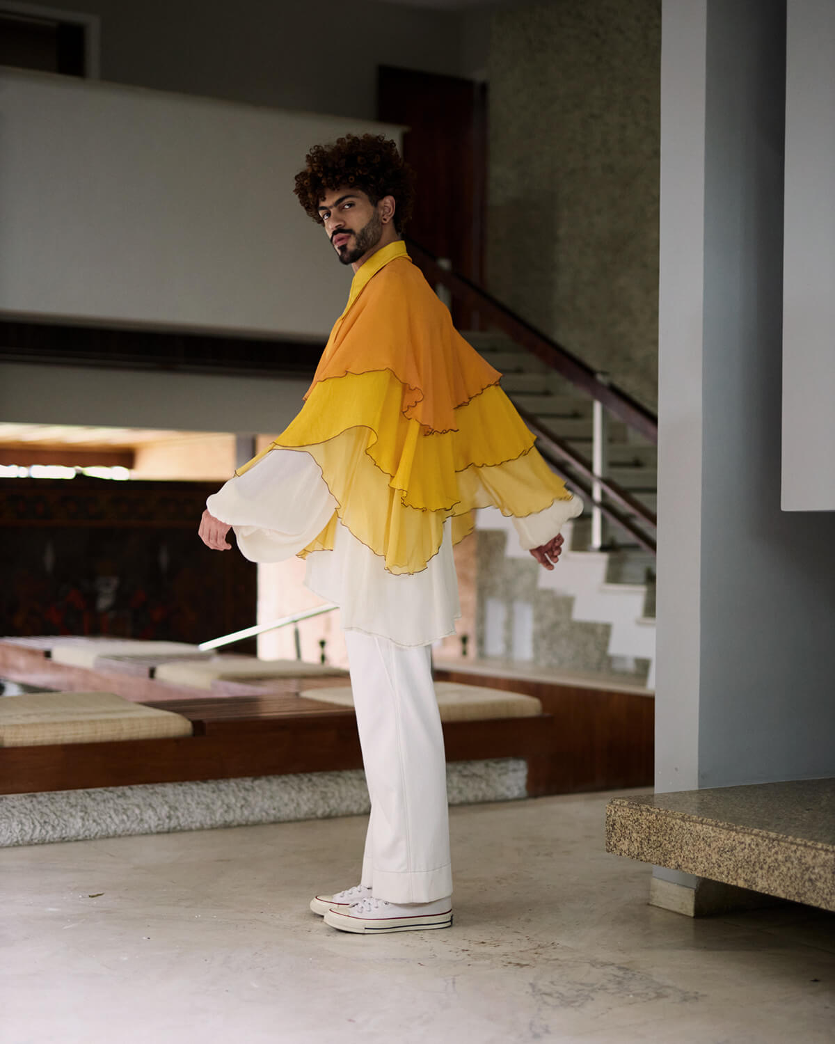 Camisa em Camadas de Seda - Degradê