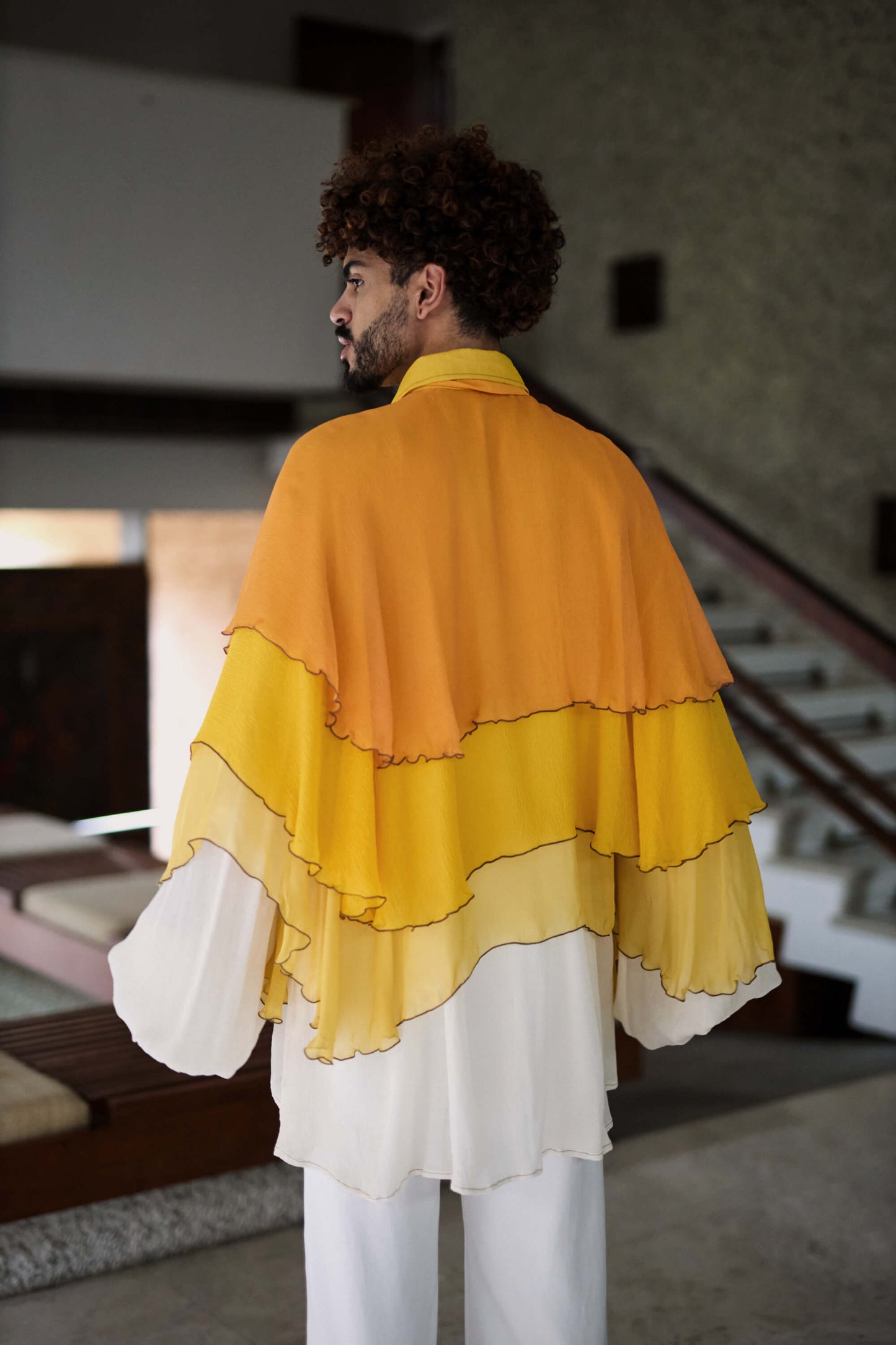 Camisa em Camadas de Seda - Degradê