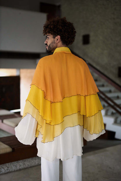 Camisa em Camadas de Seda - Degradê
