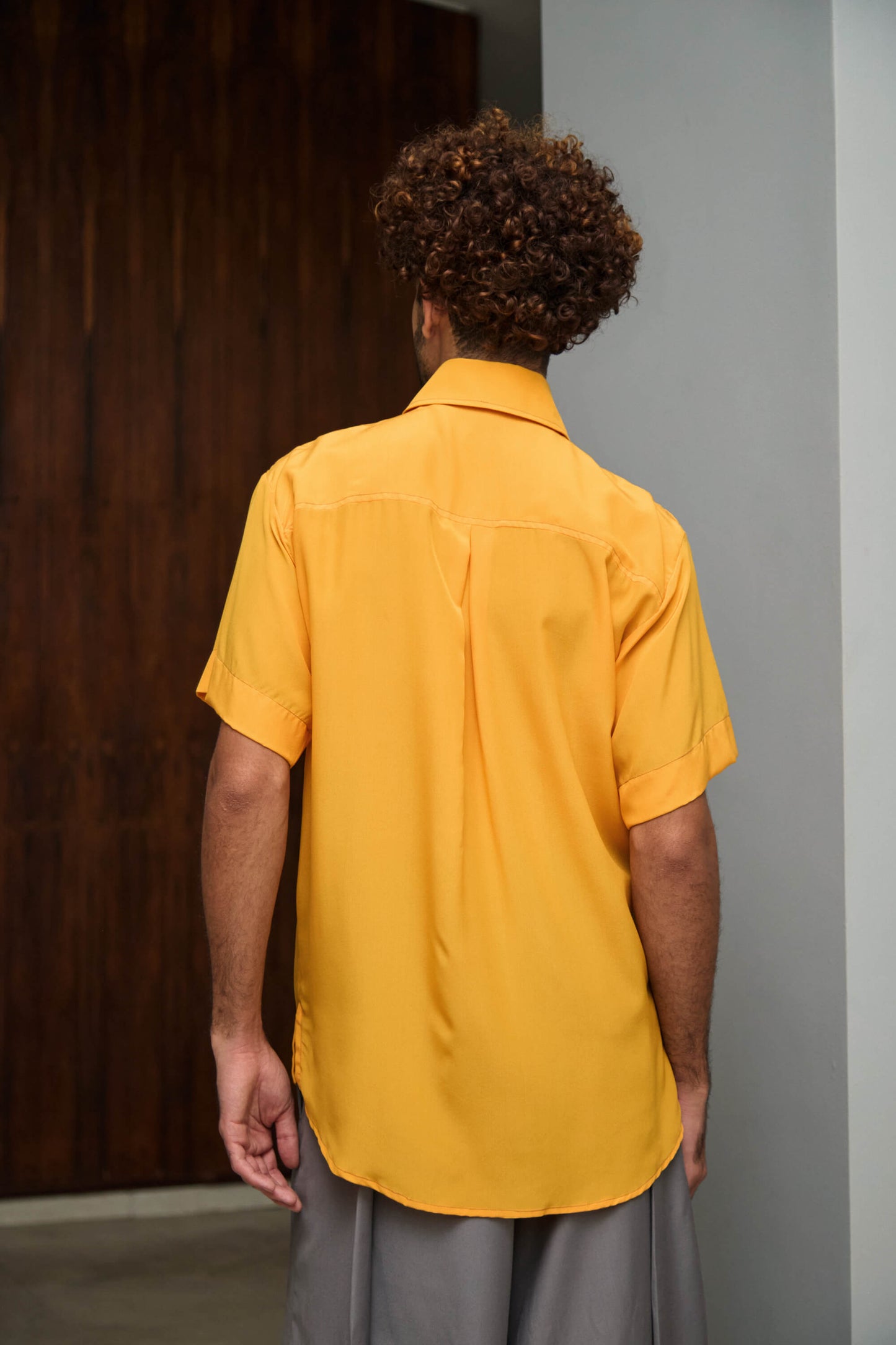 Camisa Crepe de Seda - Amarelo