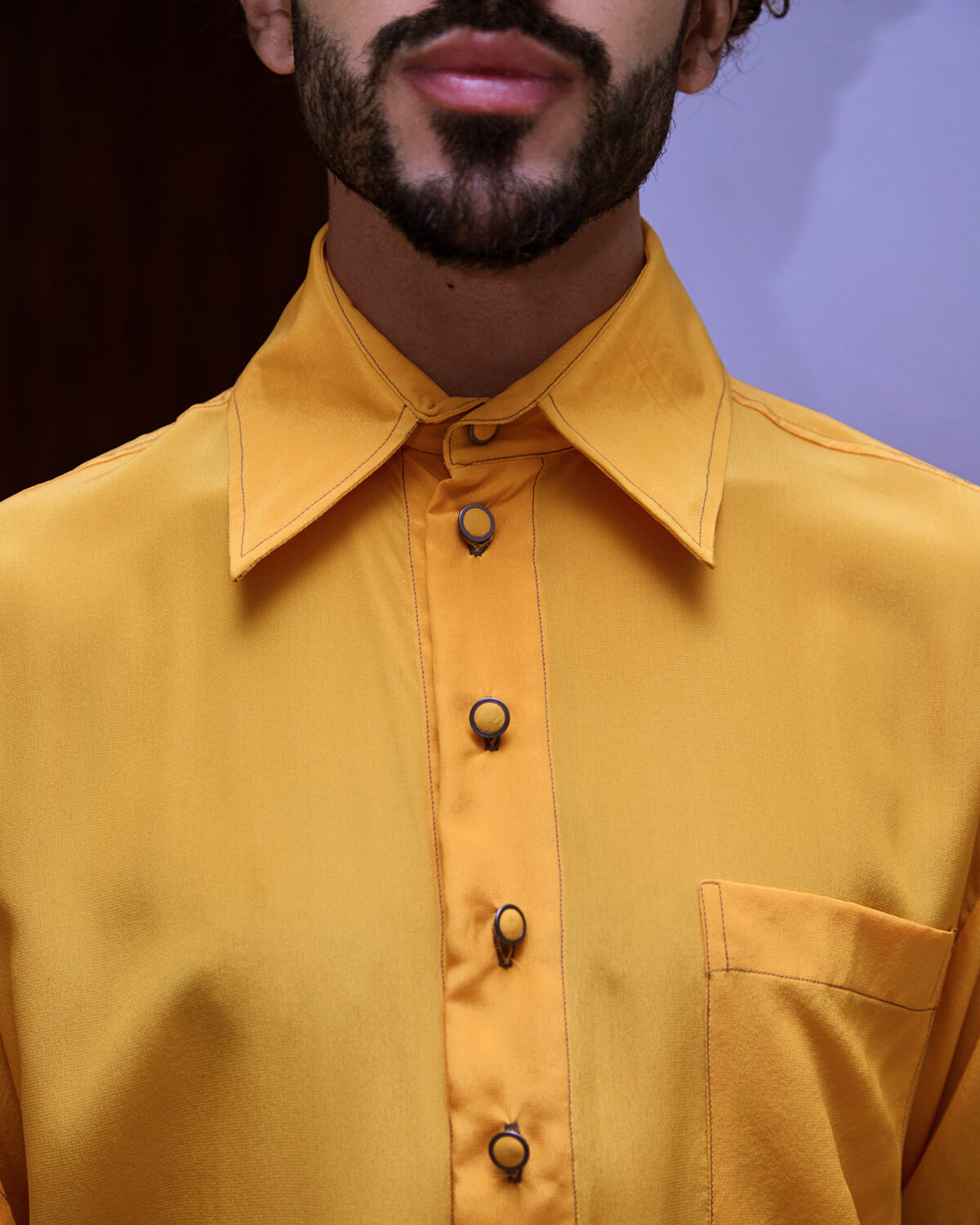 Camisa Crepe de Seda - Amarelo