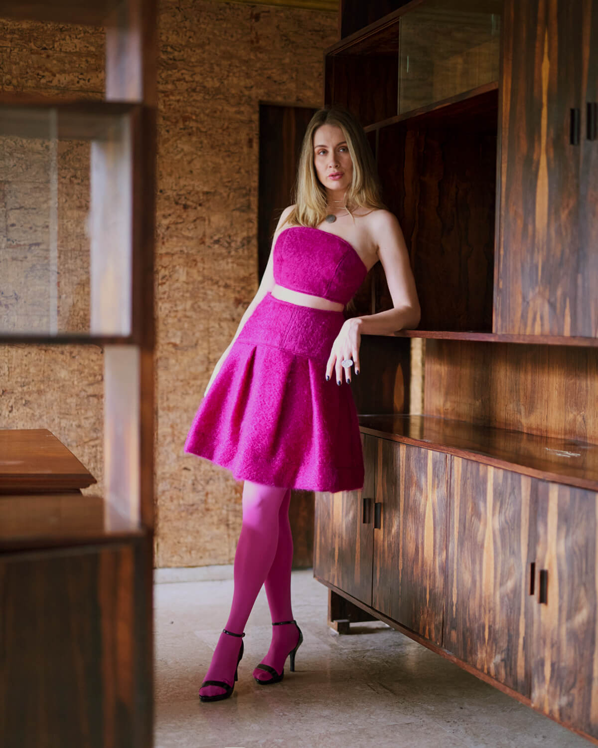 Top Faixa Mohair - Rosa