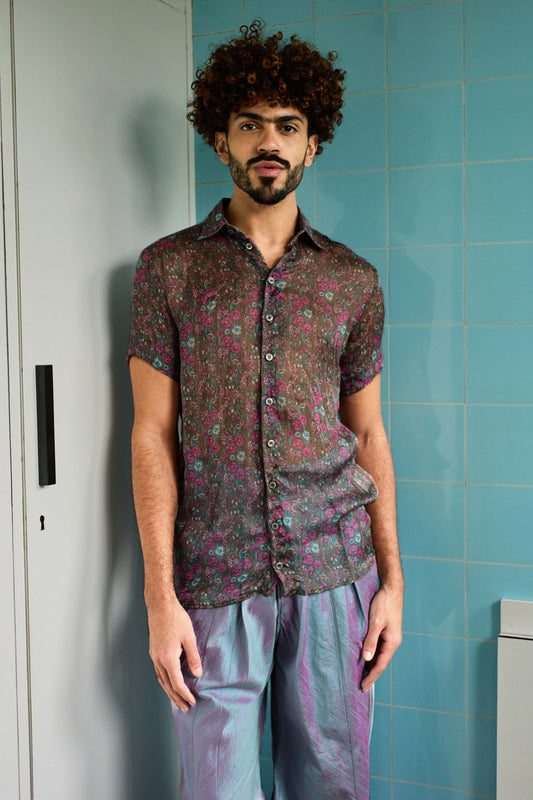 Camisa em Musseline de seda - Floral