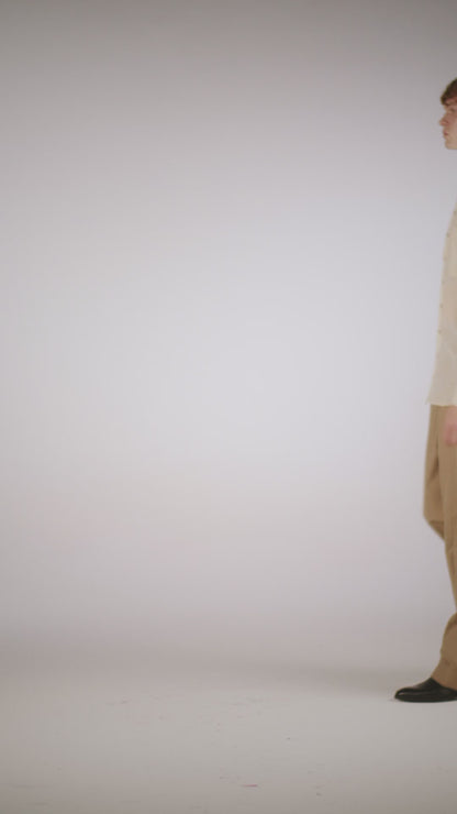 Camisa em Crepe de Seda com relevo - Off