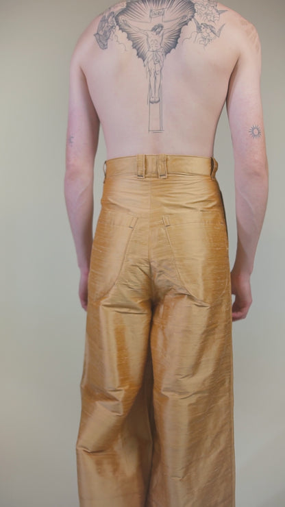 Pantalona Shantung de Seda - Laranja
