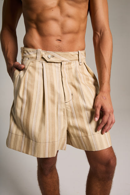 Shorts de Alfaiataria em Shantung Rústico de Seda