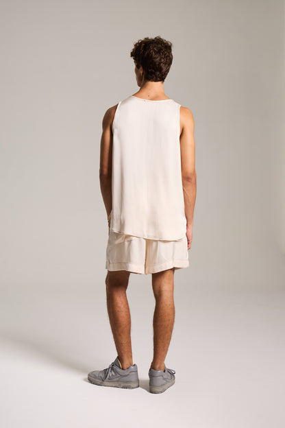 Regata em Cetim de Viscose Champagne Etéreo