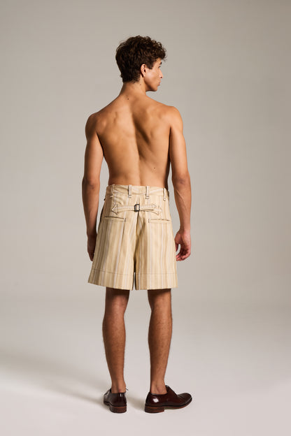 Shorts de Alfaiataria em Shantung Rústico de Seda